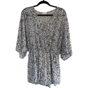 Pink Lily Patterned romper NWOT